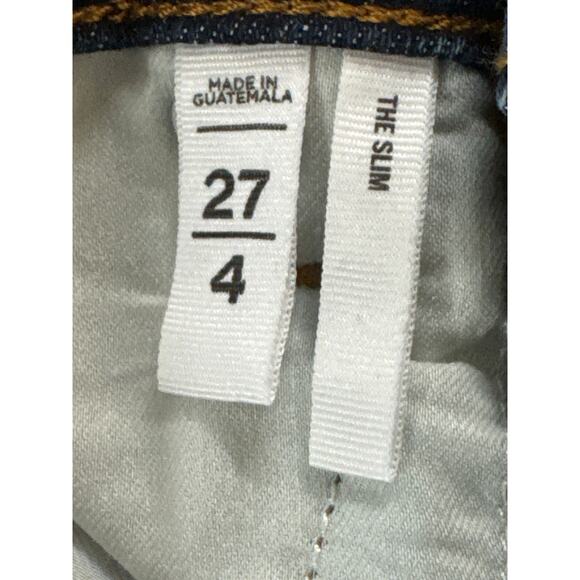 LOFT The Slim High Rise Dark Wash Ankle Jeans Women Size 4/27 Classic Stretch - Picture 6 of 7